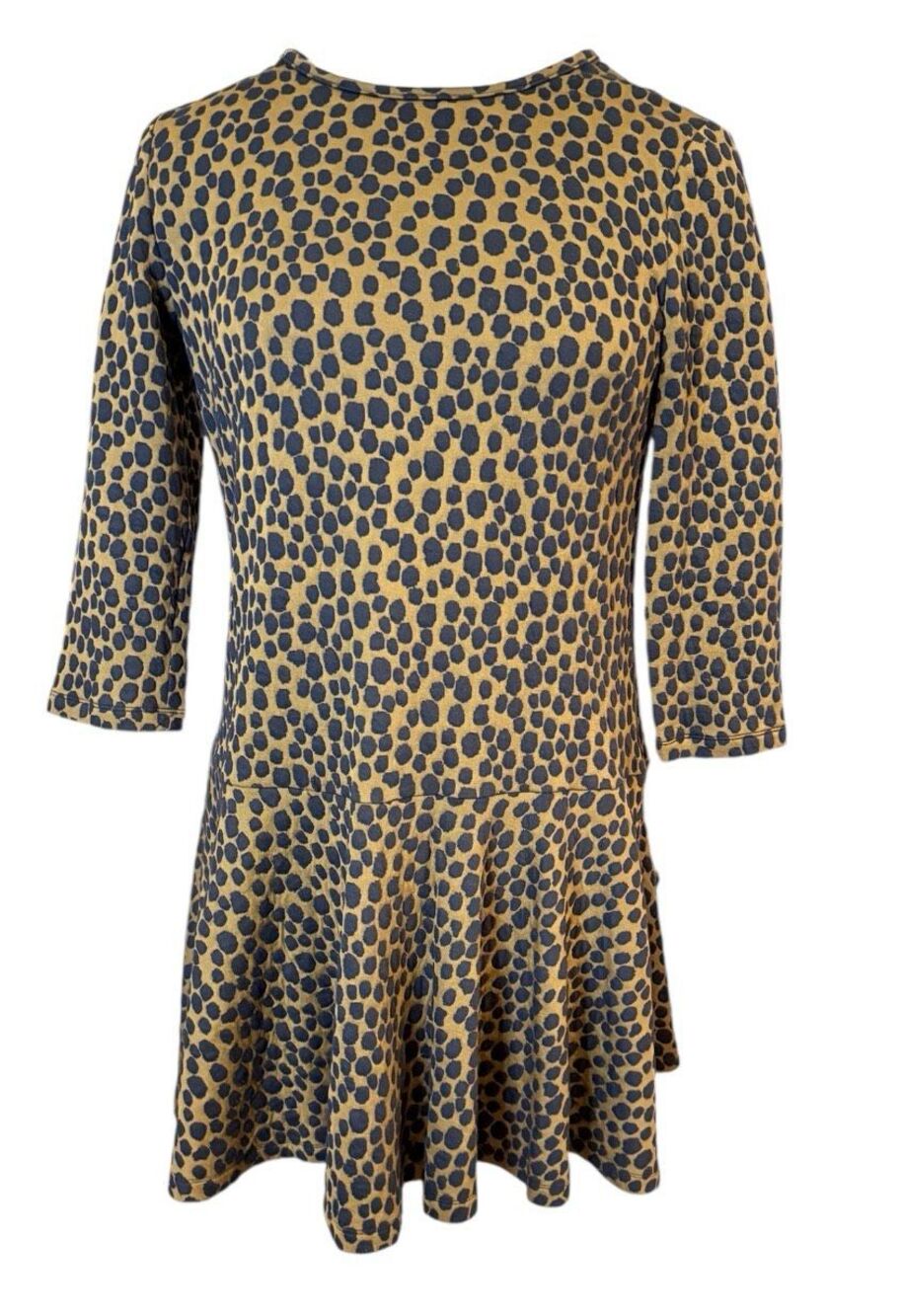 LOFT Leopard Print Jacquard Drop Waist Dress Medium 3/4 Sleeves Office Work